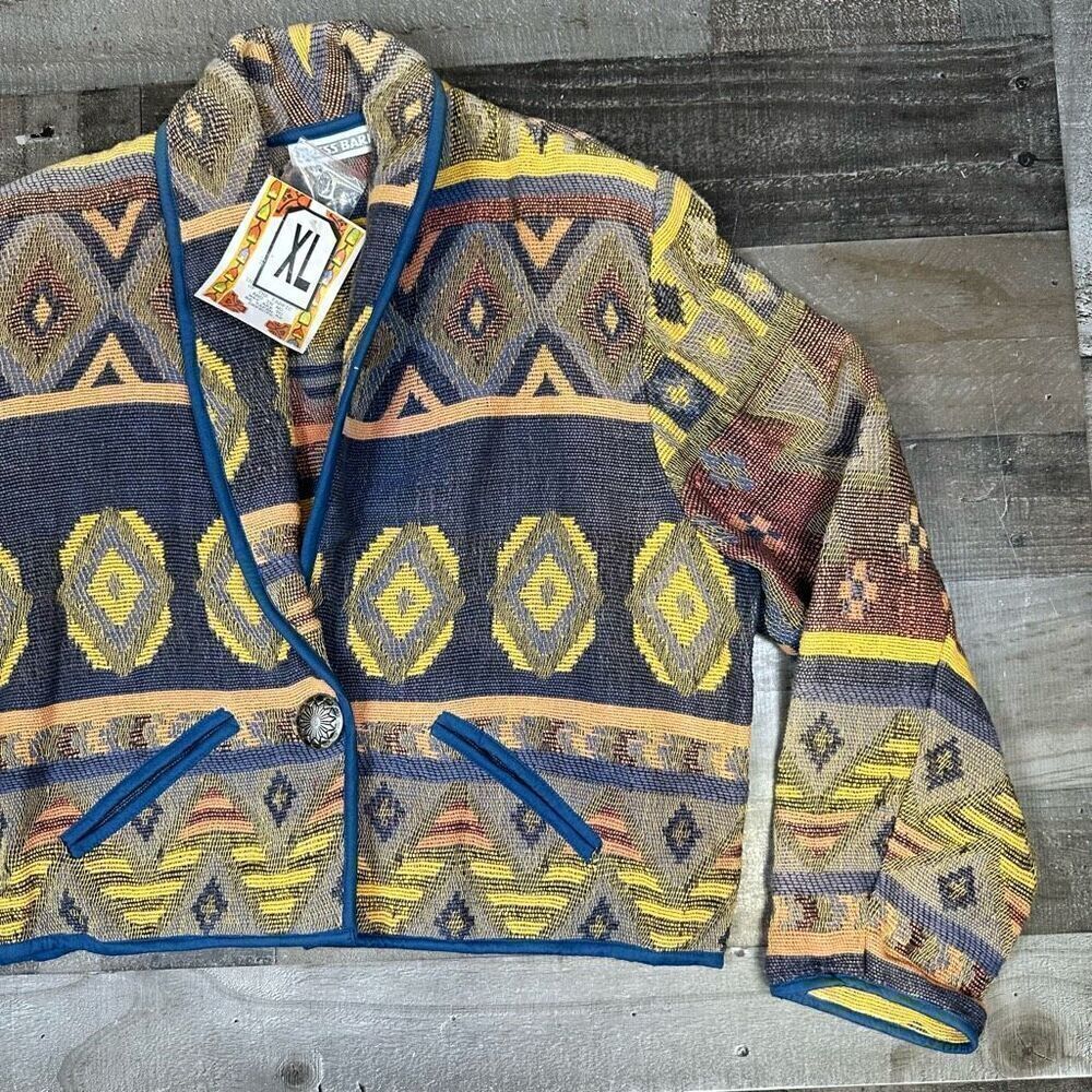 Dress Barn Women’s XL Vintage Southwestern Tribal Blazer Woven Bolero Jacket NWT - Picture 4 of 11